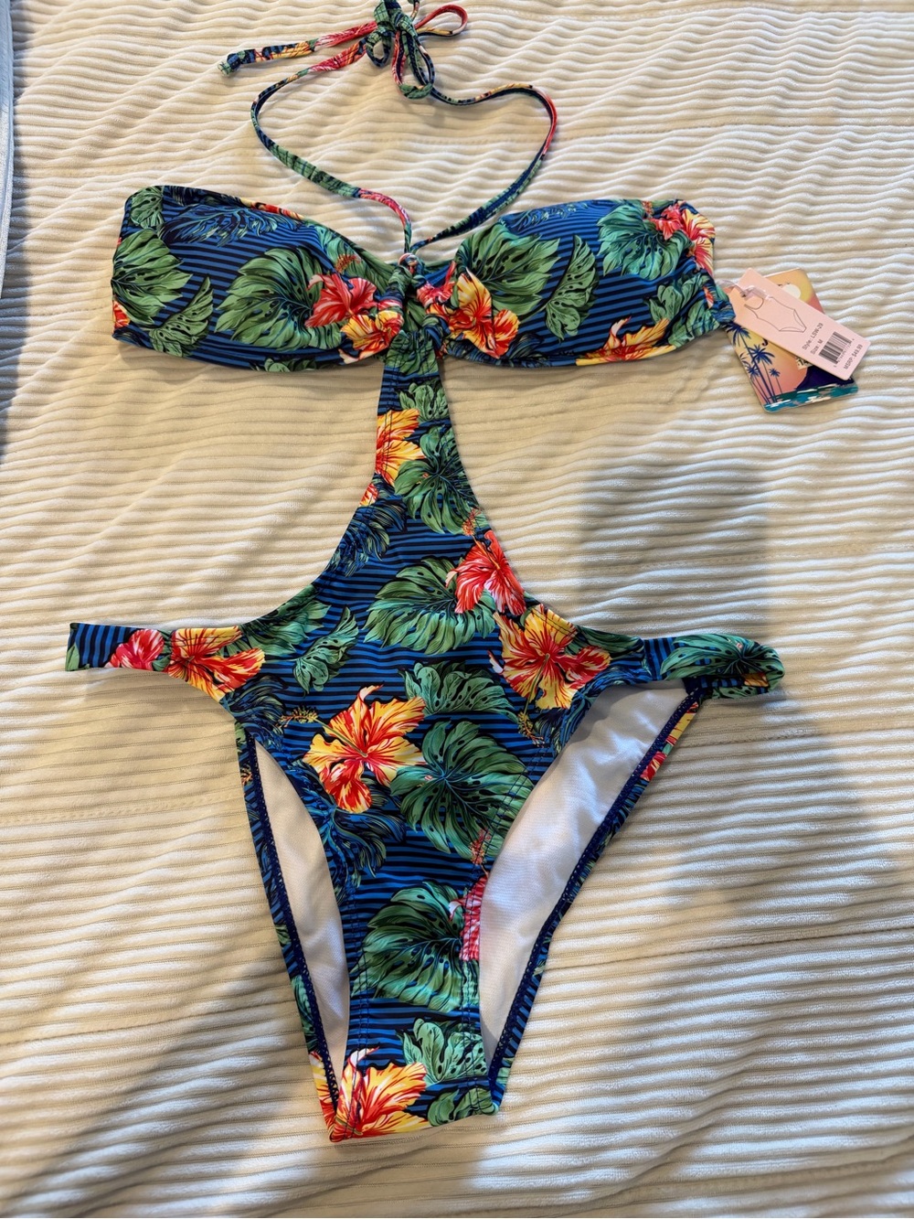 Emma James Blue Women’s Tropical Floral One-Piece Swim